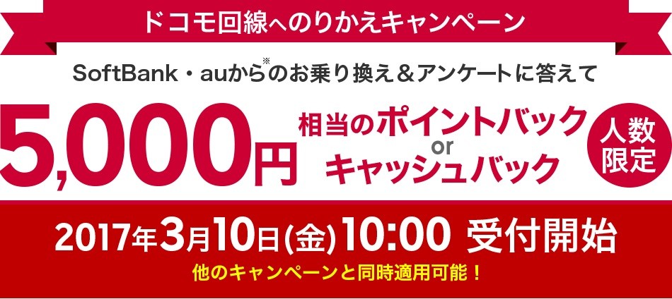 攻める楽天モバイル　NTTドコモ回線以外からのMNPに5000円分を還元