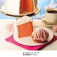 左から「さくらのシフォンケーキ」「桜と抹茶のモンブラン」