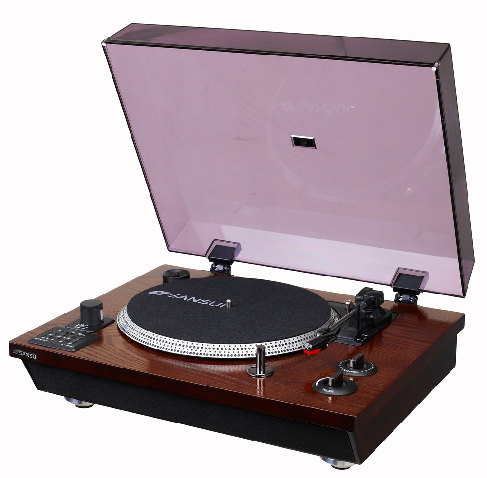 Bluetoothスピーカー＆USBメモリー用端子搭載のアナログレコードプレーヤー