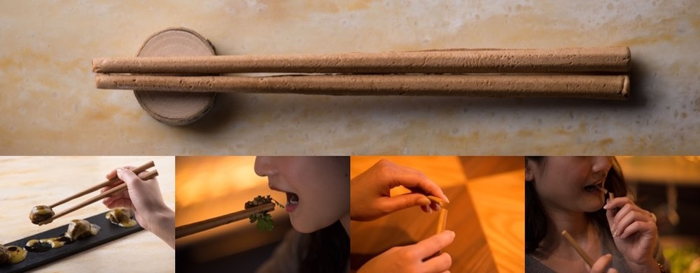 畳の味が楽しめる　食べられるお箸