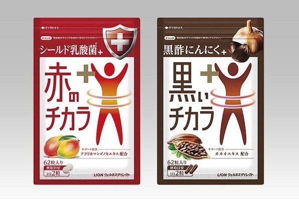 スマートサポート成分配合　「シールド乳酸菌＋赤のチカラ」と「黒酢にんにく＋黒いチカラ」