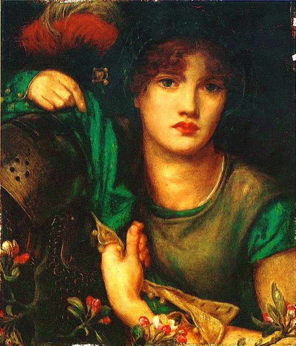 19世紀ラファエル前派の画家、ロセッティによるレディ・グリーン・スリーブスの絵