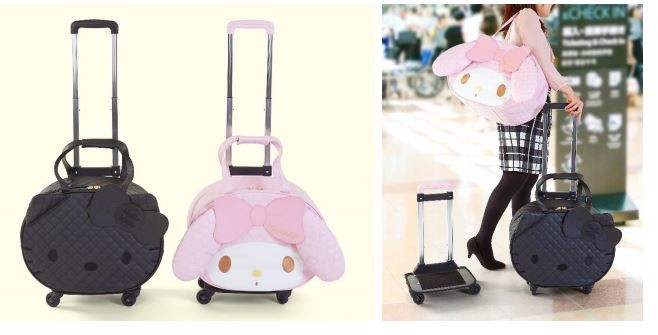 ハローキティとマイメロディの顔型トラベルバッグ　「フェイス形ボストンキャリーバッグ」発売