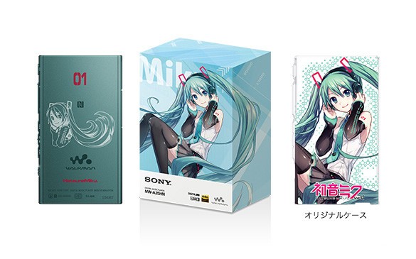 「初音ミク」10周年記念モデルのウォークマン　天面にはミクのオリジナルデザイン