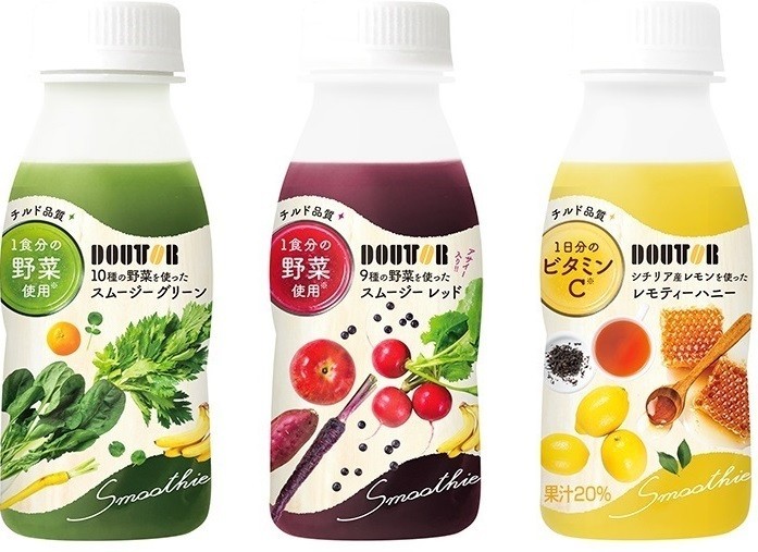 ドトールコーヒーから、1日分の野菜や果物を手軽に摂れるスムージー