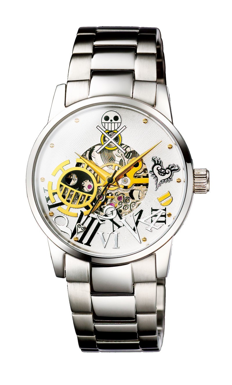 「ワンピース」の「トラファルガー・ロー」モデル腕時計　内部が見えるシースルー
