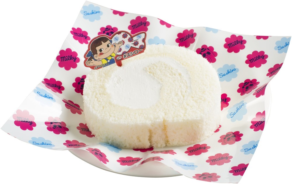 スシローと不二家が初コラボ！　ミルキーのやさしい味のロールケーキをすし屋で