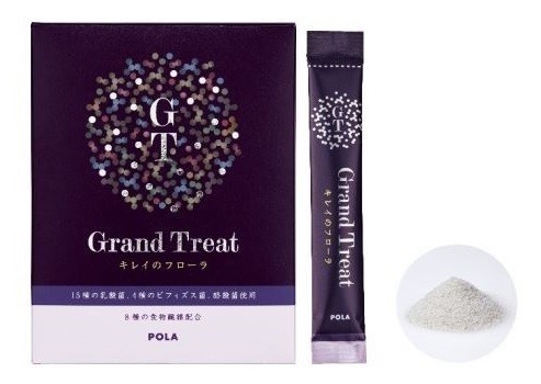 ビフィズス菌、乳酸菌、食物繊維配合　水なしで飲めるサプリ「グラントリート　キレイのフローラ」