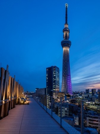 できたばかりのデザイナーズホテルで、スカツリが見えるルーフトップバーを貸切！