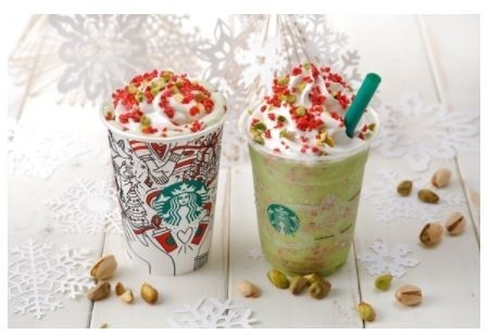 クリスマスカラーがかわいい！　スタバに「キャンディー ピスタチオ」「ラズベリー モカ」