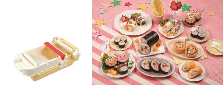 3種の太さの海苔巻きが作れるクッキングトイ「くるりんまっきー」