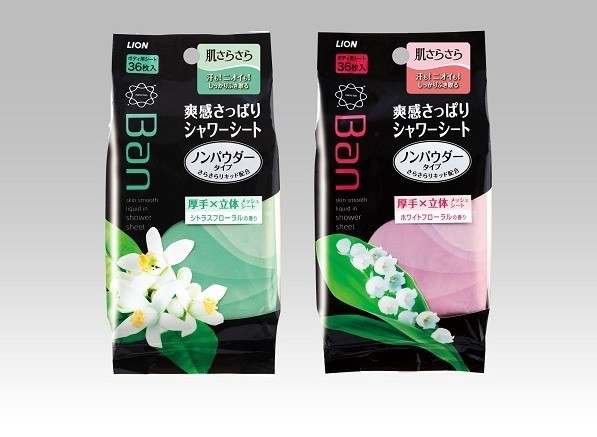 肌や服に「白残り」しない　パウダー無配合のボディ用汗ふきシート