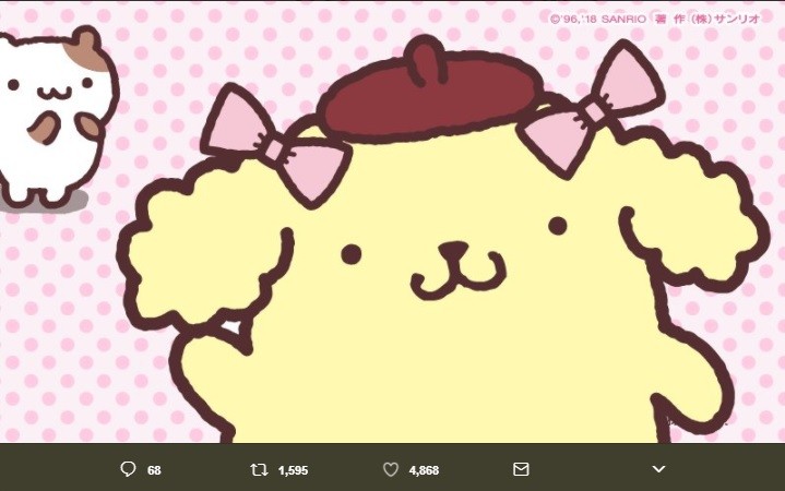 ふわふわの耳が可愛い「ポムポムプリン」（画像は「ポムポムプリン」公式ツイッターより）