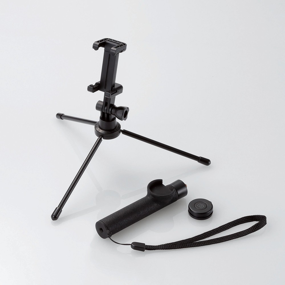 手に持たずに自撮りできる　三脚とシャッターリモコン付自撮り棒