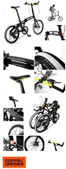 モノトーンスポーティーな20インチ折りたたみ自転車