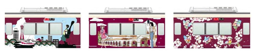 阪急電鉄、神戸・宝塚・京都線でラッピング列車　観光スポットをデザイン