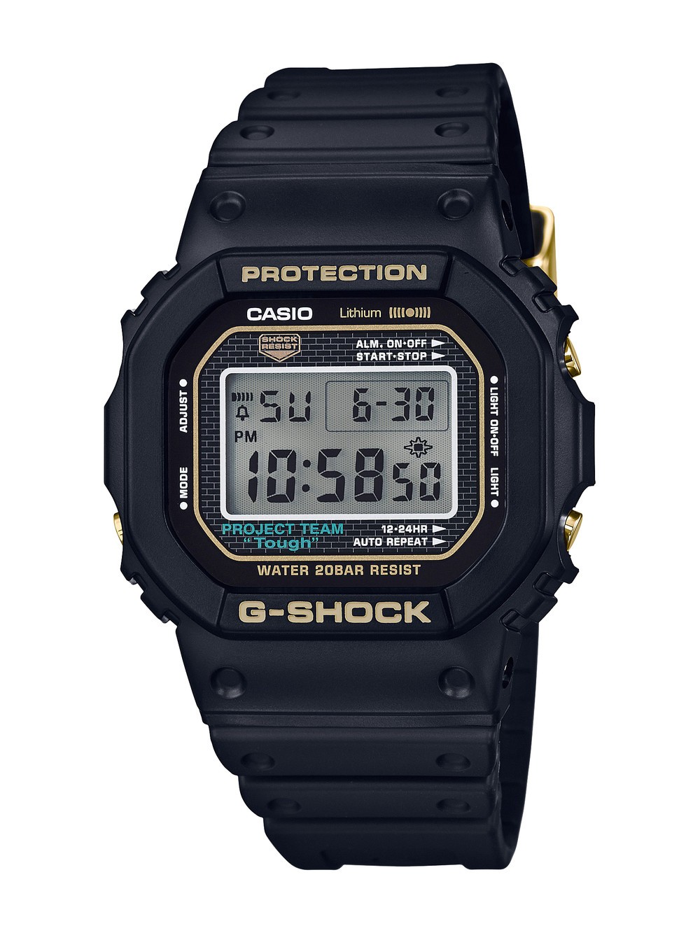G-SHOCK35周年記念限定モデル　初代カラーのブラック×ゴールドを採用