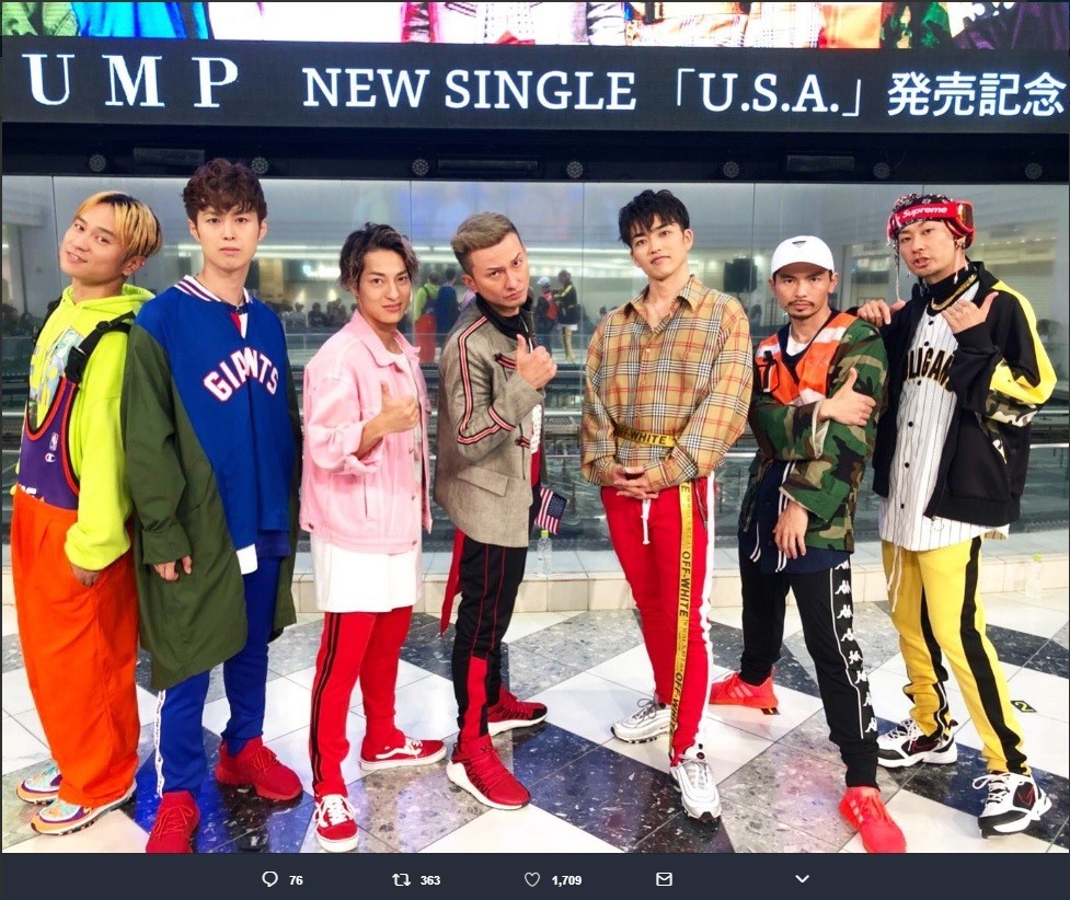 新曲「U.S.A.」が大反響を呼んでいるDA PUMP（画像DA PUMPのDAICHIさんの公式ツイッターより）