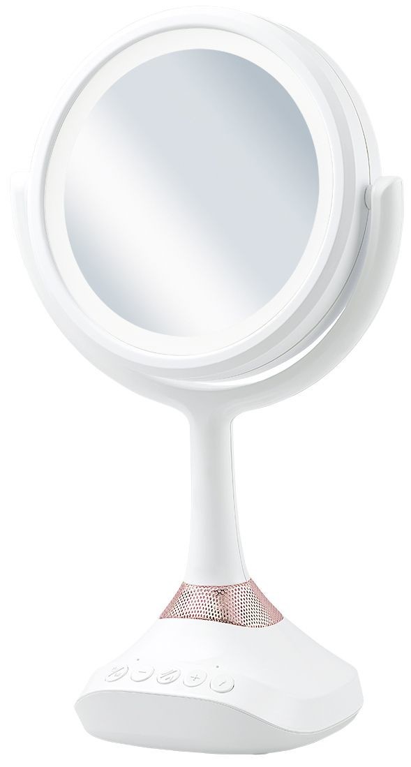 ブルートゥース内蔵　音楽を聴きながらメイクできる卓上ミラー