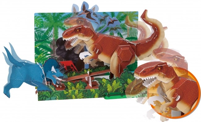 ペーパークラフトの恐竜がリアルに動く　メガハウス「ぺパラボ」