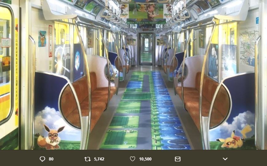 「ポケモン ピカ・ブイ」スペシャルトレインが運行中！　乗客は「想像以上に凄かった」