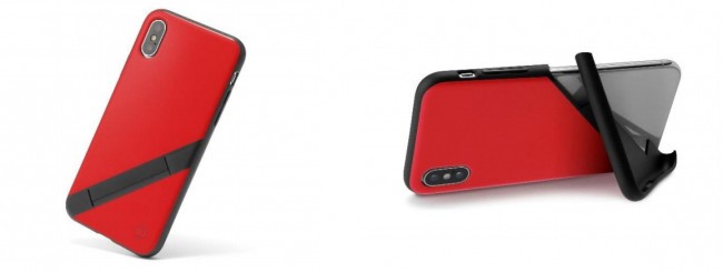 背面が折れてスタンドになるiPhoneケース　動画視聴に便利