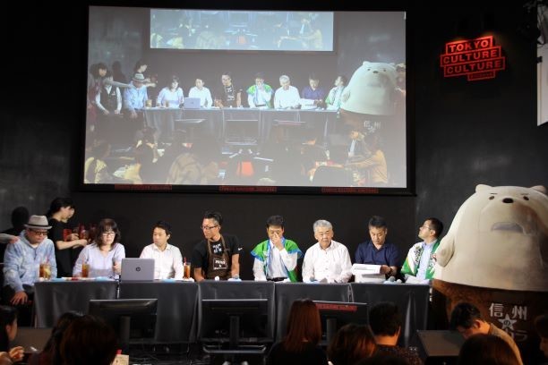 向かって一番右は、JR全農長野農産物PRキャラクターの「信州力」（2018年9月撮影）