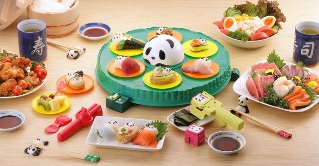 自宅で「パンダ型」のかわいい回転ずしをつくろう