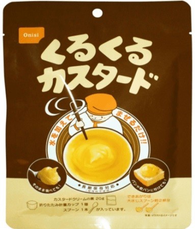 水を加えてまぜるだけで出来上がる「くるくるカスタード」