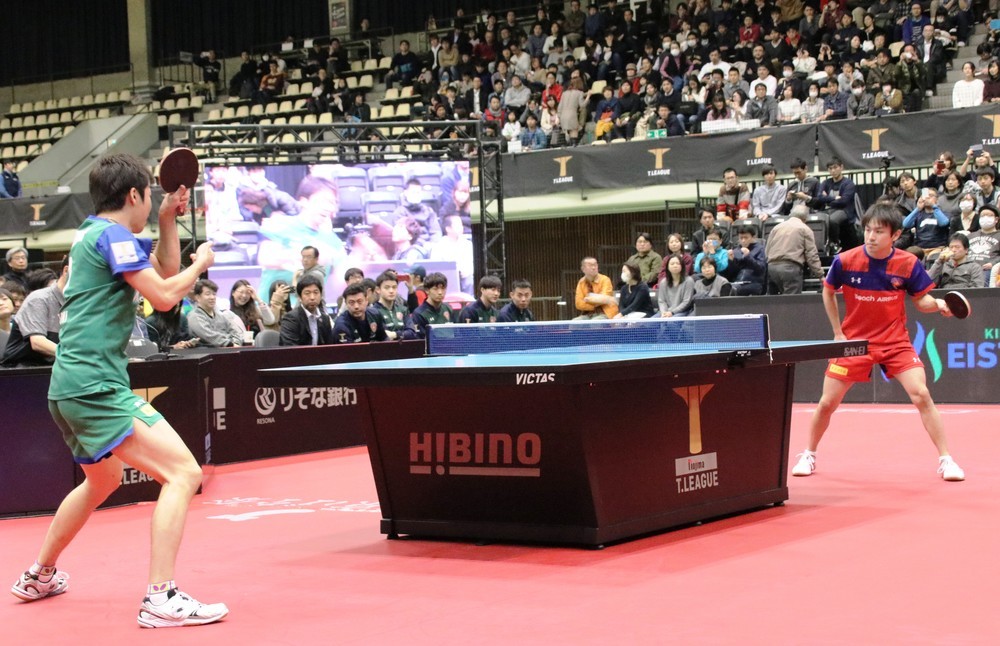 第3試合（シングルス）の水谷選手VS丹羽選手