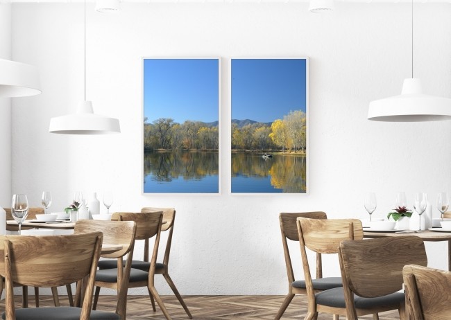 世界各地の景色を4Kで楽しめる　55型サイズ「デジタル窓」