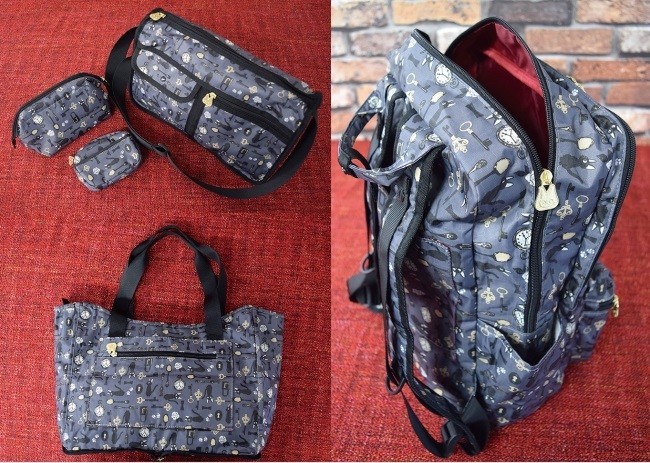 「魔女の宅急便」のトラベルグッズ　ジジモチーフのクラシカル柄