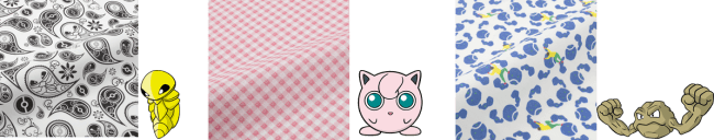 151種のオリジナルポケモンプリント生地からシャツをカスタマイズ！