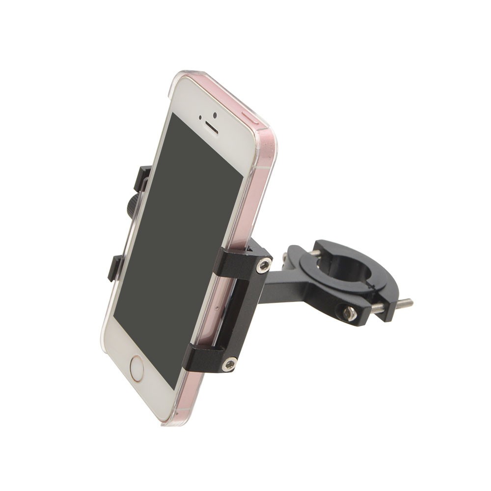 クランプ式でしっかり固定　アルミ製の自転車・バイク用スマホホルダー