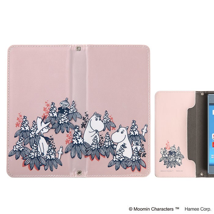 「ムーミン」や「スナフキン」たちを描いた汎用スマホケース