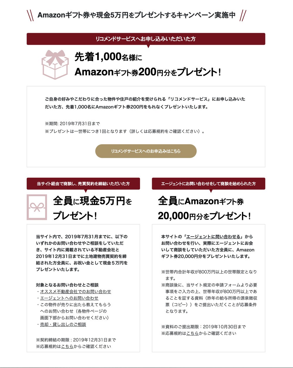 サイトオープン記念のプレゼントキャンペーン