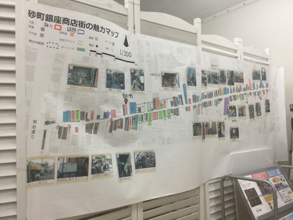 商店街の魅力と課題を記したマップ