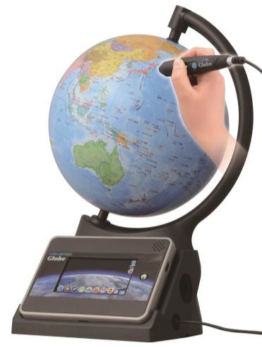 専用タブレットと連動　情報と音で日本や世界が学べる地球儀
