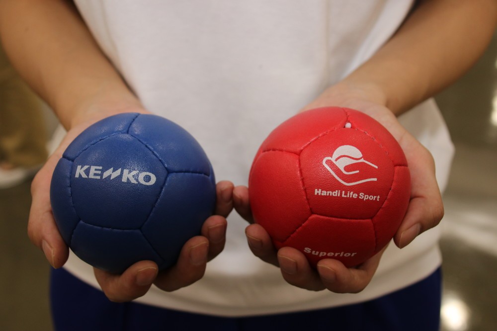 赤と青、各6球ずつのボールを使用する