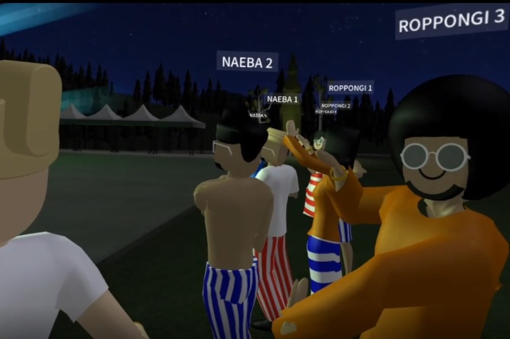 現実のフジロック会場からVR会場に来ている参加者と交流できる