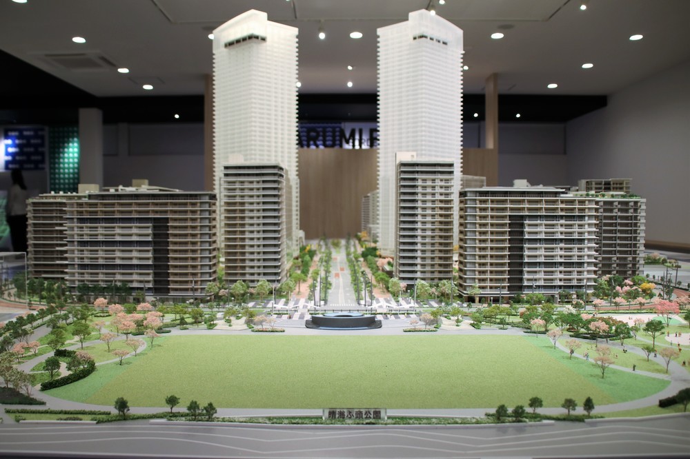 1/150スケールの「HARUMI FLAG」模型を使った「AR EXHIBITION TOUCH THE FUTURE」