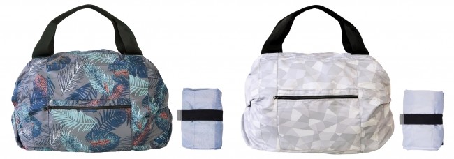 一瞬で帯状になり手早く折りたためる　新発想のバッグ2種