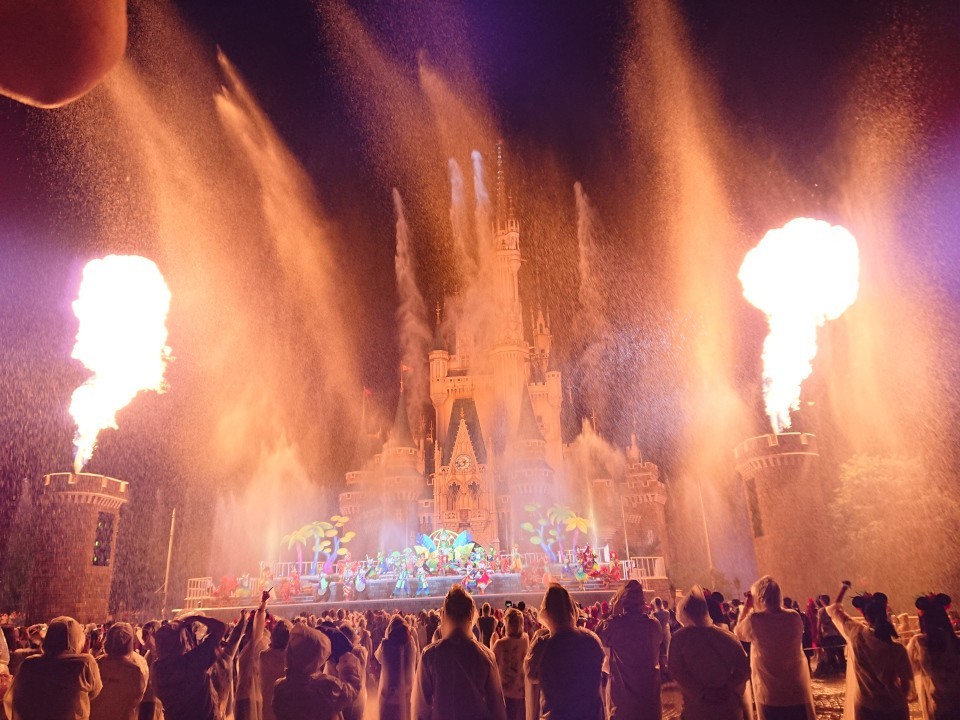炎と水しぶき（TDL ホット・ジャングル・サマー）