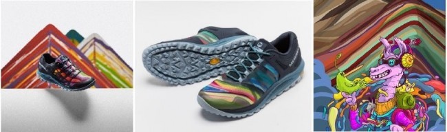 ペルーの秘所「レインボーマウンテン」イメージ　「MERRELL」新シューズ