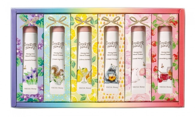 6種のハンドクリームのギフトボックス　「VECUA Honey」から