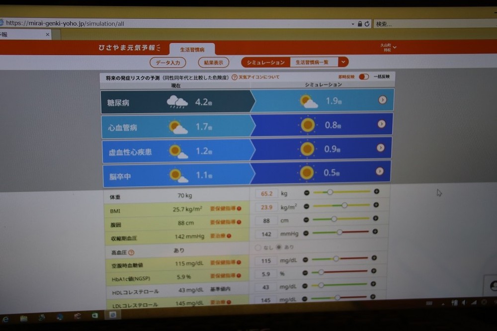 住民たちに健診当日に結果や発症リスクをフィードバック