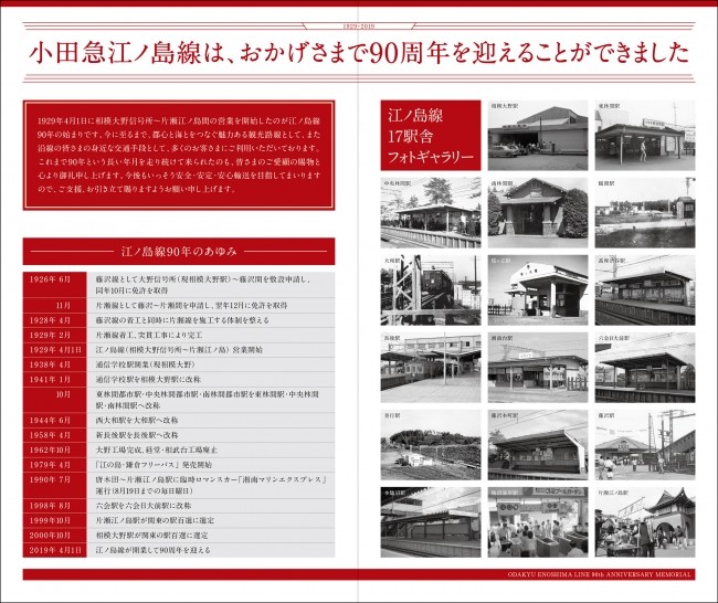 小田急江ノ島線「開業90周年」イベント　スタンプラリーや記念乗車券発売