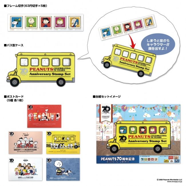 PEANUTS70周年記念オリジナルフレーム切手セット