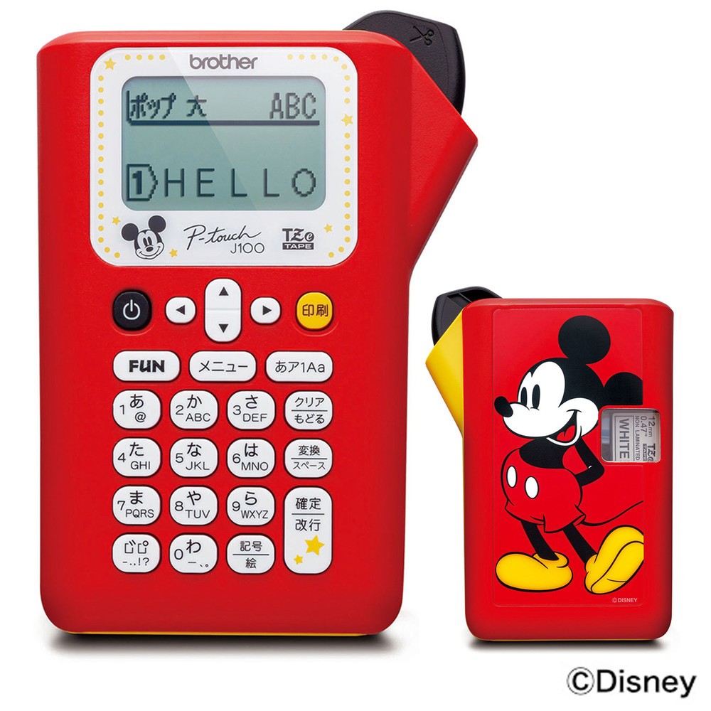 ミッキーマウスも　家庭用ラベルライターにキャラモデル4機種