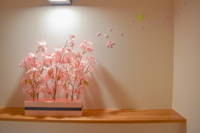 ピンクの桜で装飾